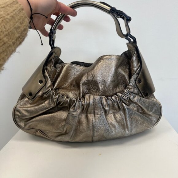 BURBERRY GOLD leather Warrior Drawstring Hobo - Picture 5 of 11